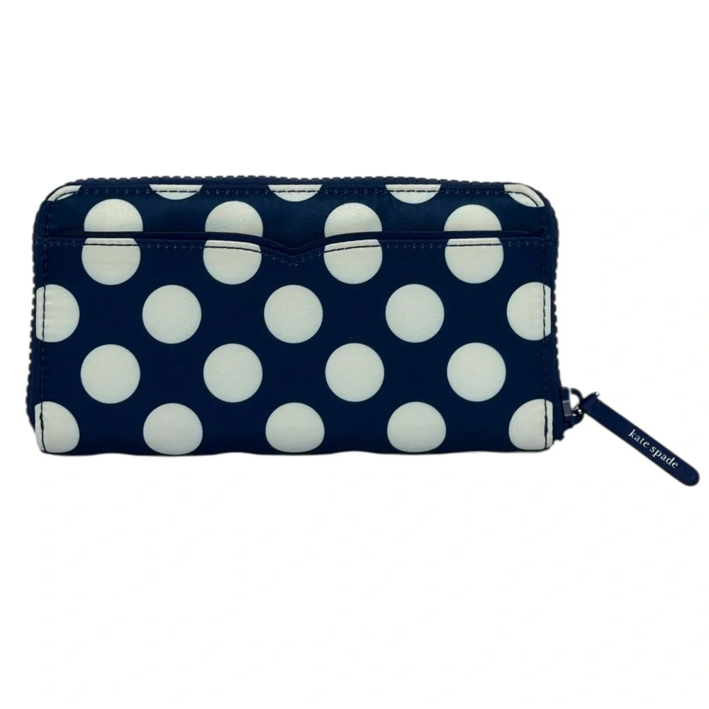 NWT Kate Spade Jae Seaside Dot Continental Zip Around Wallet w/Credit Card Slots